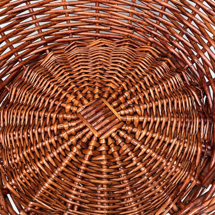 Corbeille ronde en osier tressé