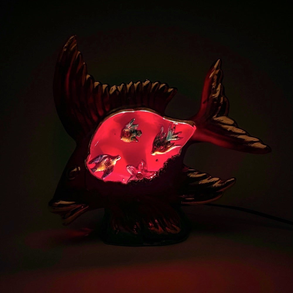 Lampe poisson barbotine Vallauris XXL