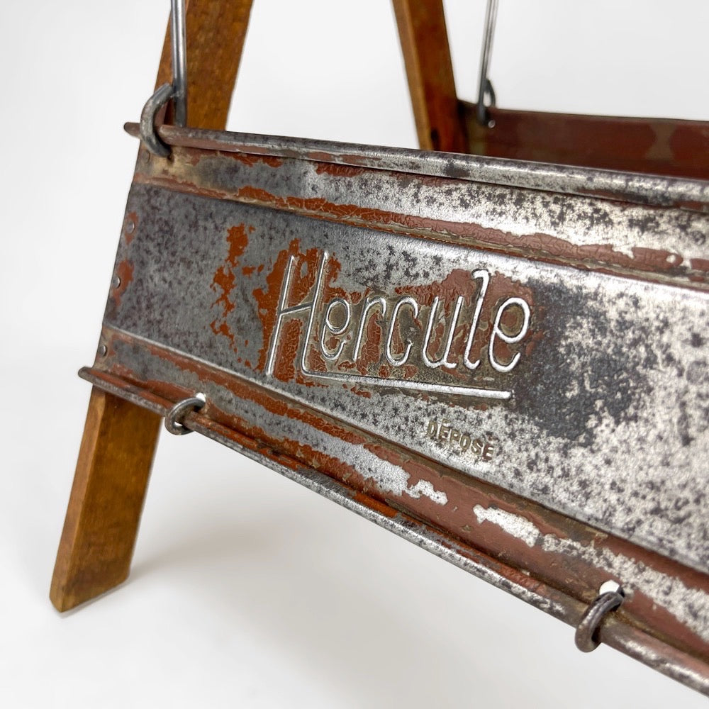 Ancien tabouret de pêche pliant Hercule