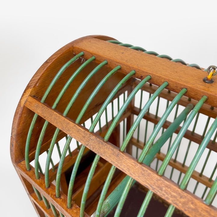 Cage à oiseau bohème artisanale années 70
