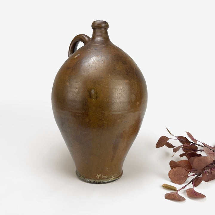 Ancienne grande jarre en terre cuite émaillée