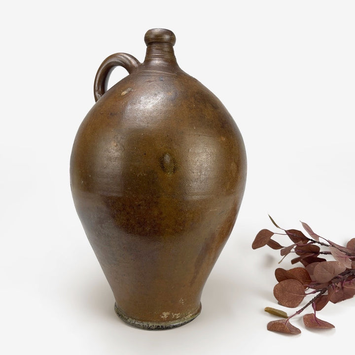 Ancienne grande jarre en terre cuite émaillée
