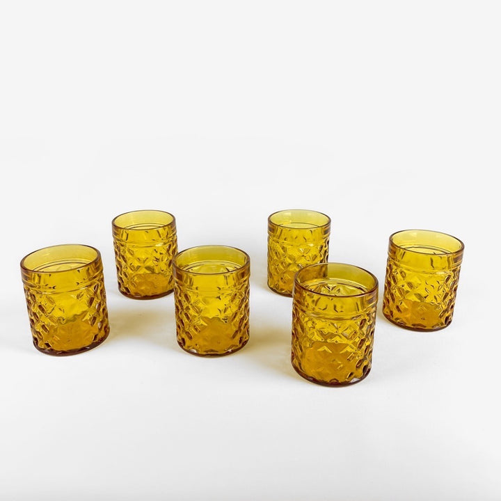 Verres tumbler ambrés à whisky Pernod années 70