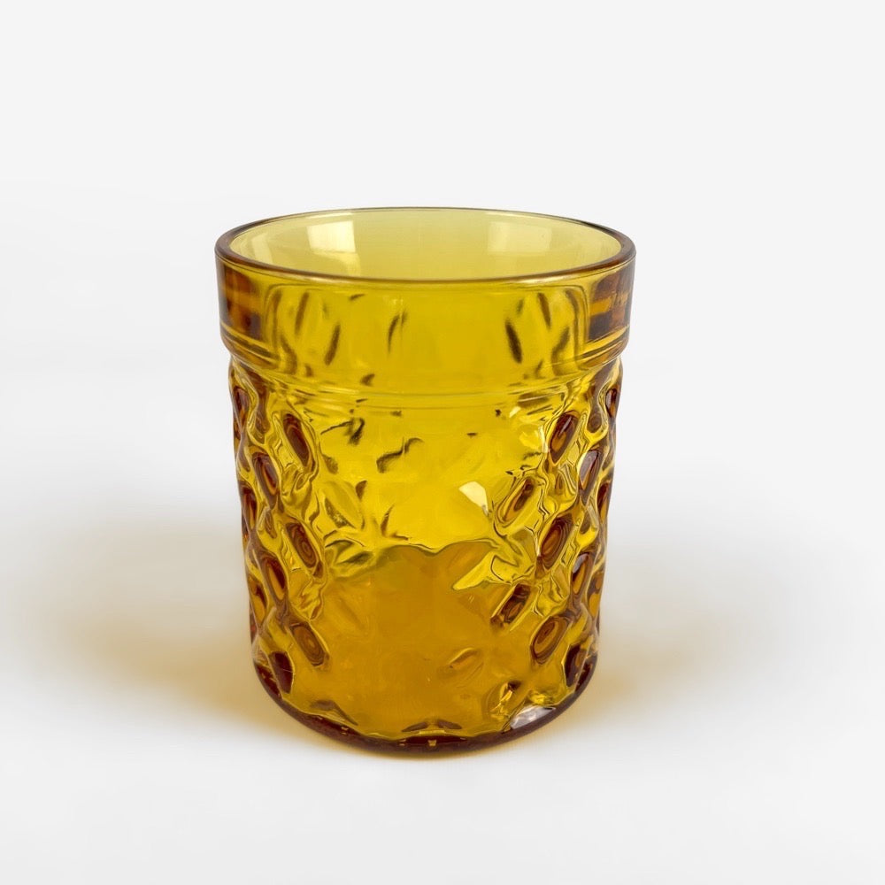Verres tumbler ambrés à whisky Pernod années 70