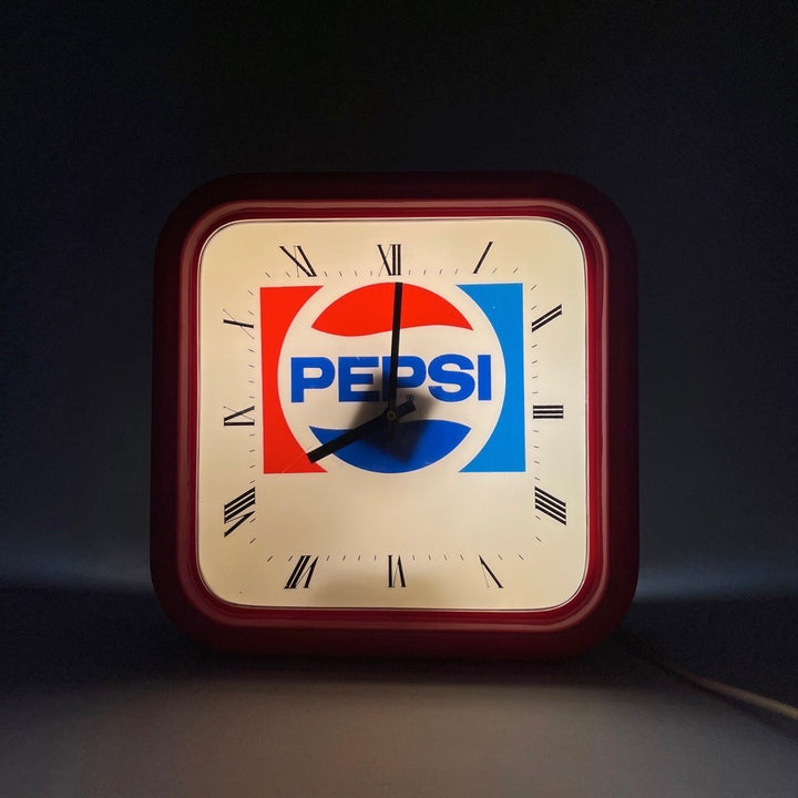 Horloge lumineuse publicitaire Pepsi Italie années 80