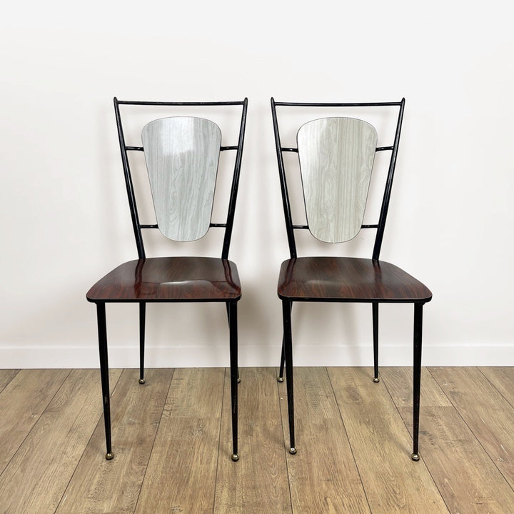 Paire de chaises design atypiques Formica