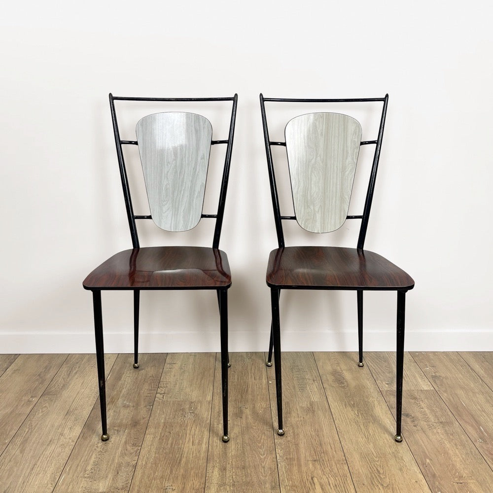 Paire de chaises design atypiques Formica