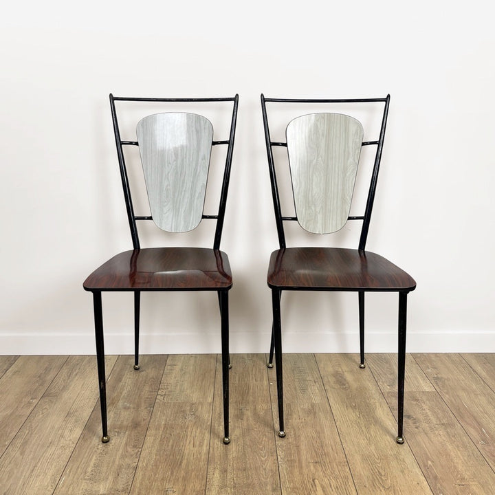 Paire de chaises design atypiques Formica