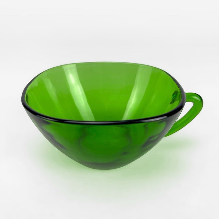 8 Tasses à café vintage Vereco vert émeraude