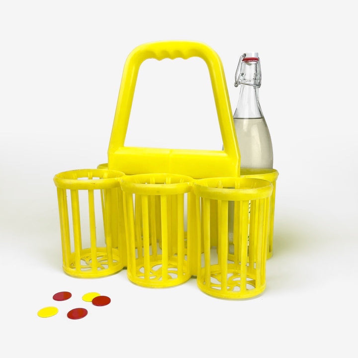 Porte-bouteilles jaune vintage