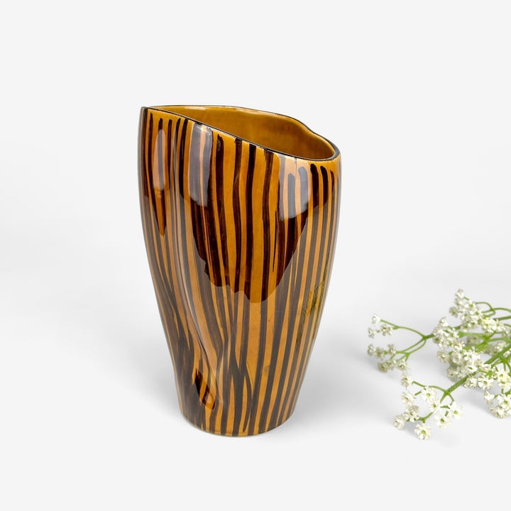 Vase strié asymétrique Sarreguemines Domino