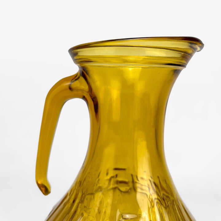 Carafe Bormioli Rocco en verre ambré déstructuré 70's