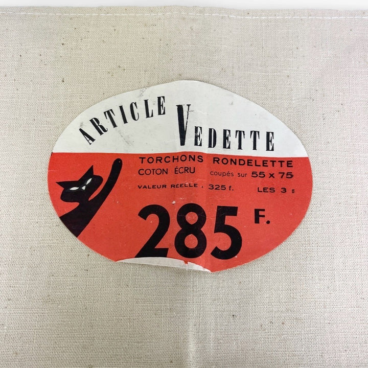Torchons en coton toile à rondelette années 50