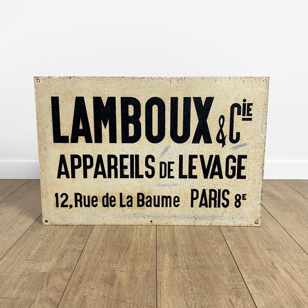 Ancienne plaque en métal de manufacture parisienne