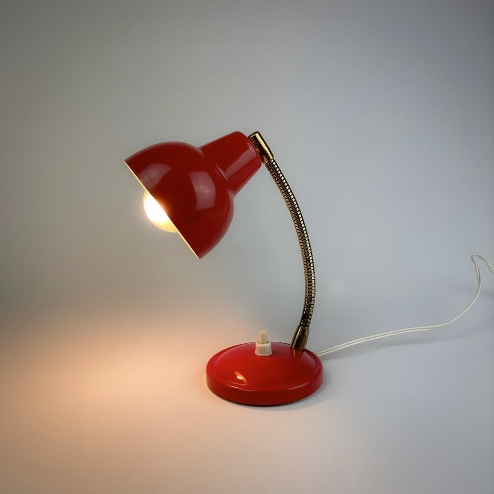 Petite lampe cocotte chevet rouge vintage
