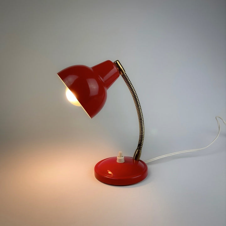 Petite lampe cocotte chevet rouge vintage