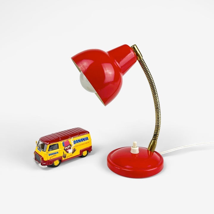 Petite lampe cocotte chevet rouge vintage