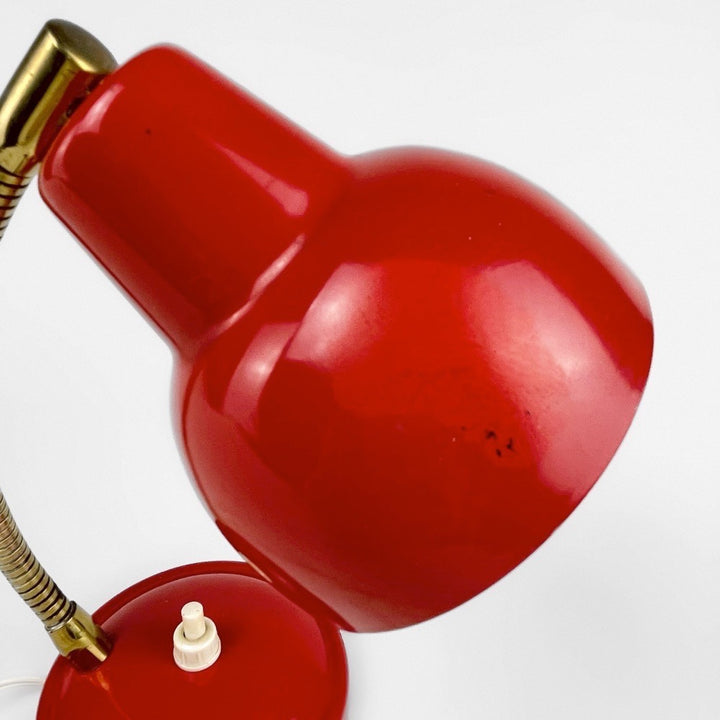 Petite lampe cocotte chevet rouge vintage