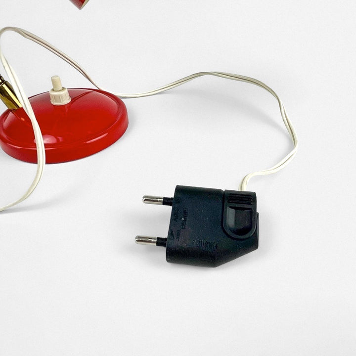Petite lampe cocotte chevet rouge vintage