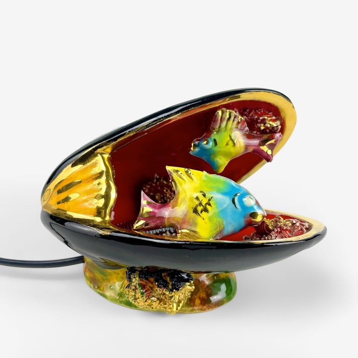 Lampe veilleuse coquillage Vallauris vintage