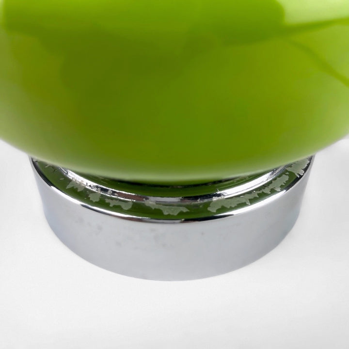 Lampe à poser verte céramique et tissu 70's