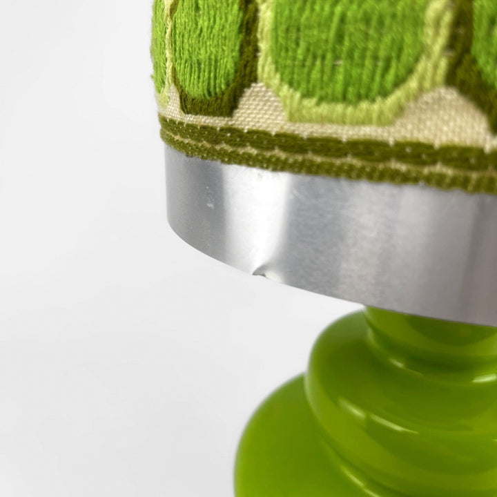 Lampe à poser verte céramique et tissu 70's