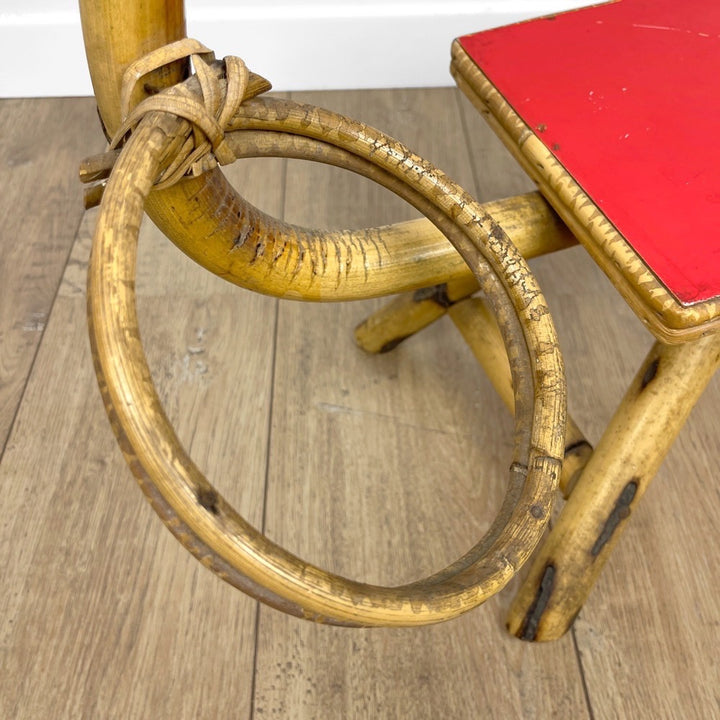 Porte-plantes serpent en rotin vintage