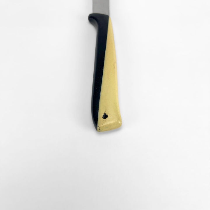 Couteaux Rovinyl inox bicolores noirs et jaunes années 50